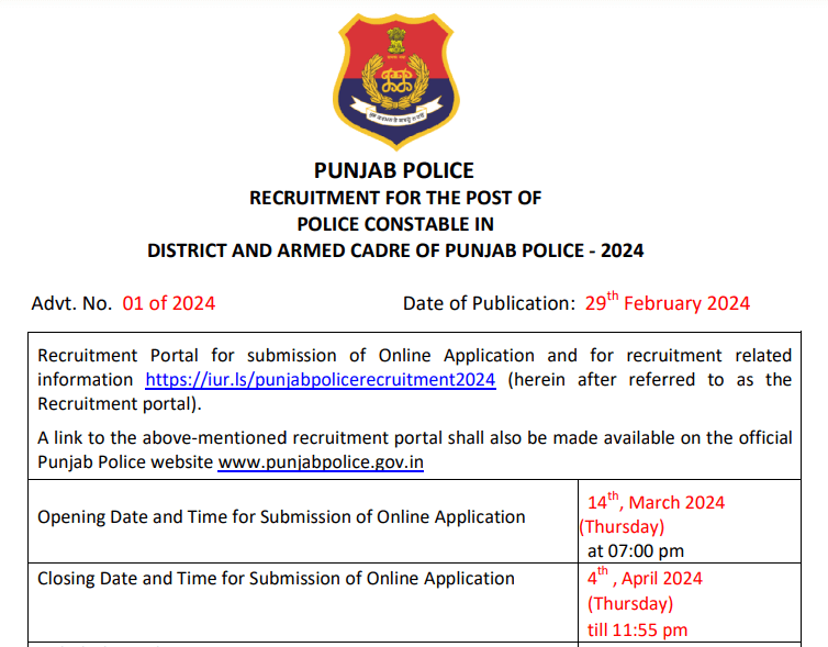 Punjab Police Notification 2024 1746